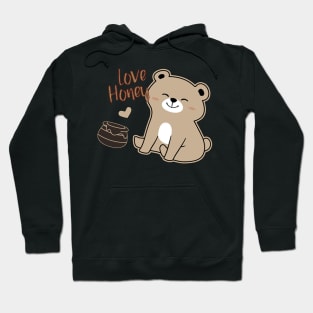 Love honey bear stickers Hoodie